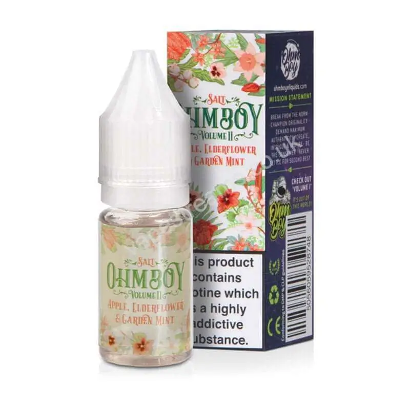 Apple, Elderflower and Garden Mint Nicotine Salt E-Liquid By Ohm Boy Volume II