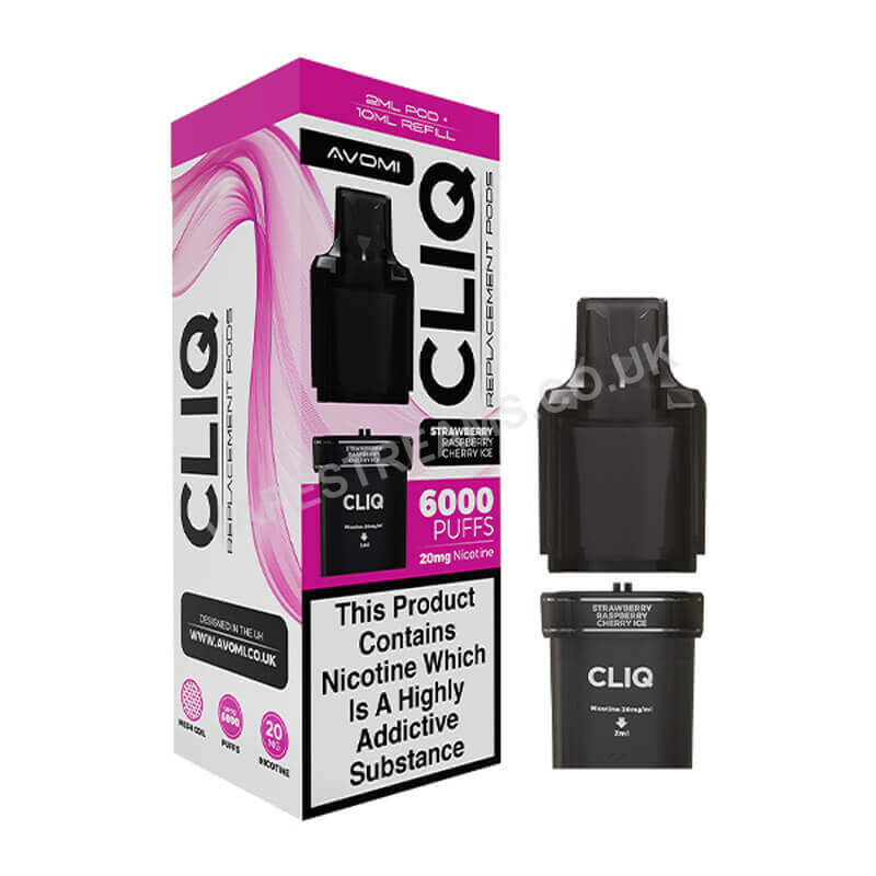 Avomi Cliq 6000 Strawberry Raspberry Cherry Ice Prefilled Pod