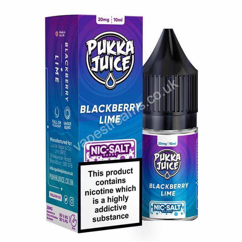 Blackberry Lime Nicotine Salt E-Liquid by Pukka Juice