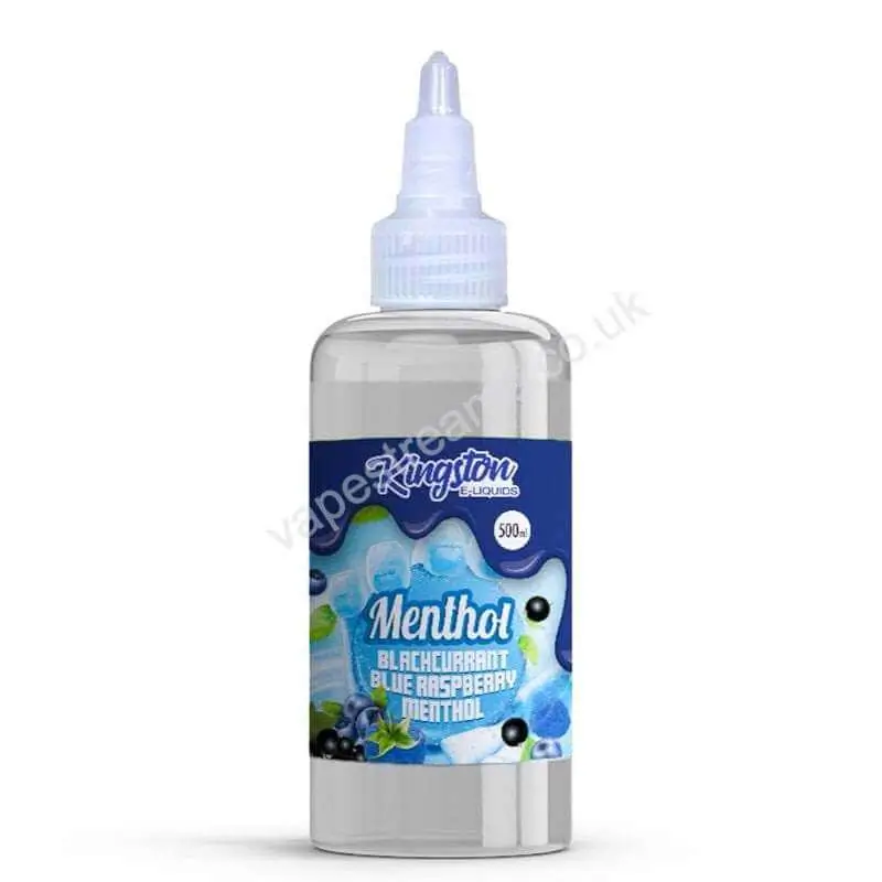 Blackcurrant Blue Raspberry Menthol 500ml E-Liquid Shortfill by Kingston