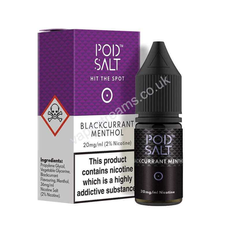 Blackcurrant Menthol Nicotine Salt E-Liquid By Pod Salt Core Range