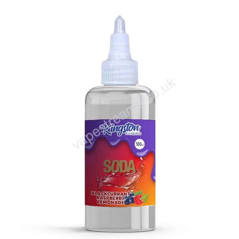 Blackcurrant Raspberry Lemonade Soda 500ml E-Liquid Shortfill by Kingston
