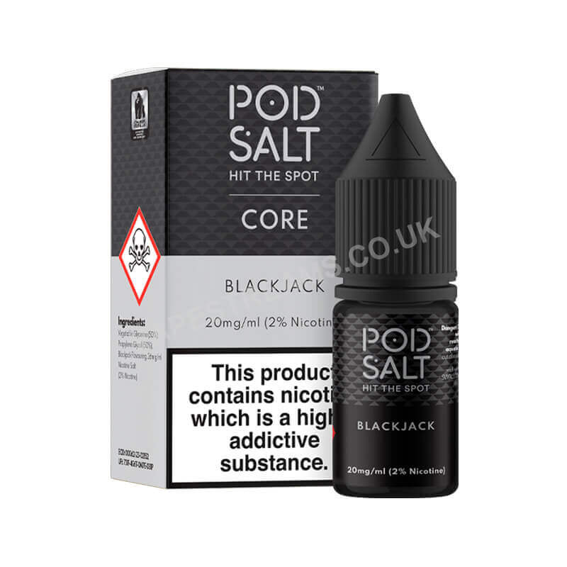 Blackjack Nicotine Salt E-Liquid By Pod Salt Core Range