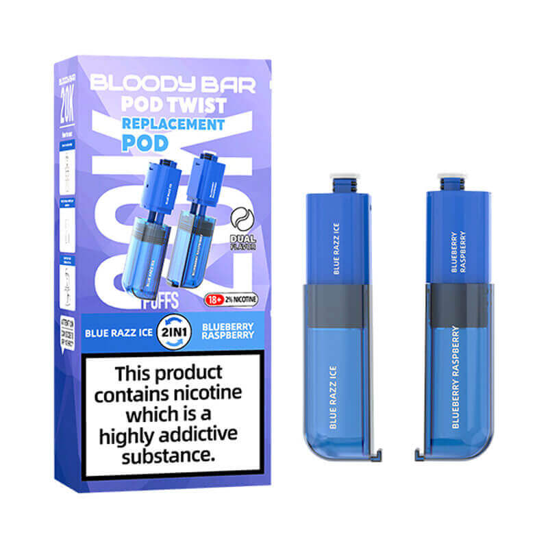Bloody Bar Pod Twist 20K Blue Razz Ice/ Blueberry Raspberry Prefilled Pod