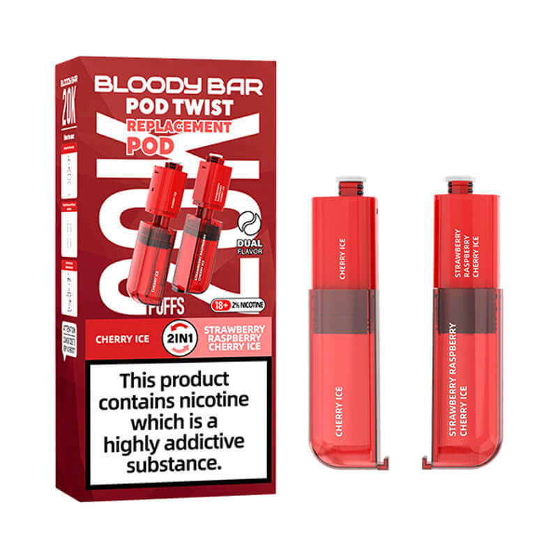 Bloody Bar Pod Twist 20K Cherry Ice/ Strawberry Raspberry Cherry Ice Prefilled Pod