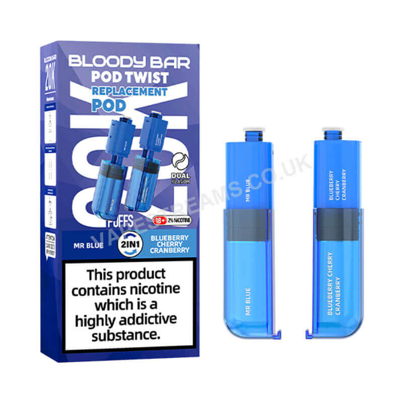 Bloody Bar Pod Twist 20K Mr Blue/ Blueberry Cherry Cranberry Prefilled Pod