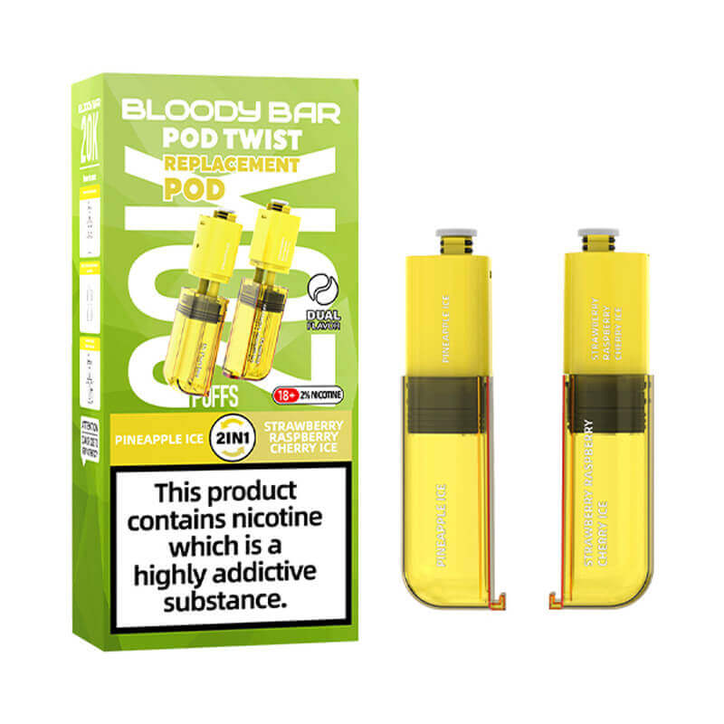 Bloody Bar Pod Twist 20K Pineapple Ice/ Strawberry Raspberry Cherry Ice Prefilled Pod