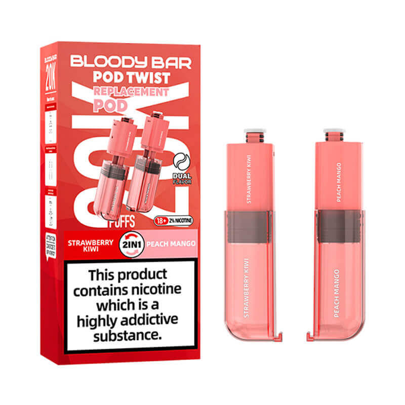 Bloody Bar Pod Twist 20K Strawberry Kiwi/ Peach Mango Prefilled Pod