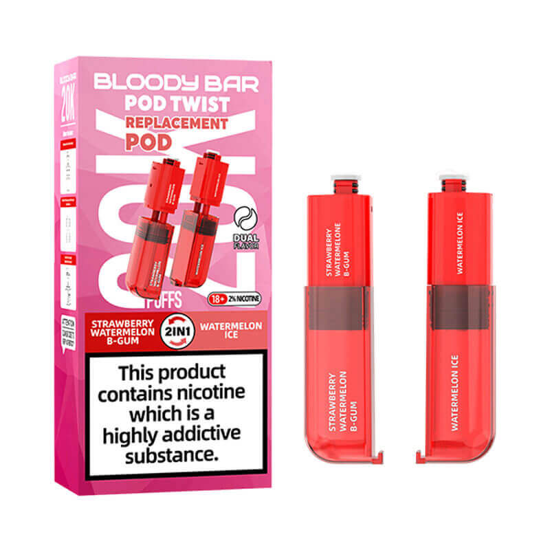 Bloody Bar Pod Twist 20K Strawberry Watermelon Bgum/ Watermelon Ice Prefilled Pod