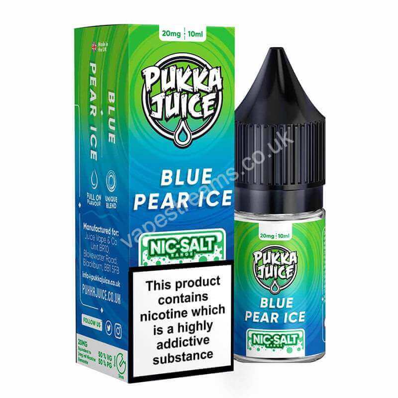 Blue Pear Ice Nicotine Salt E-Liquid by Pukka Juice