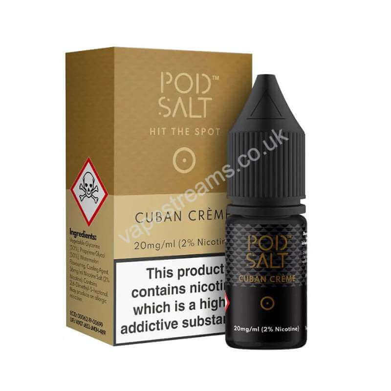 Cuban Creme Nicotine Salt E-Liquid By Pod Salt Core Range
