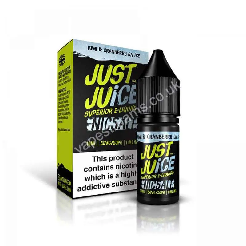 Just Juice Kiwi &amp; Cranberry On Ice Nic Salt E-Liquid
