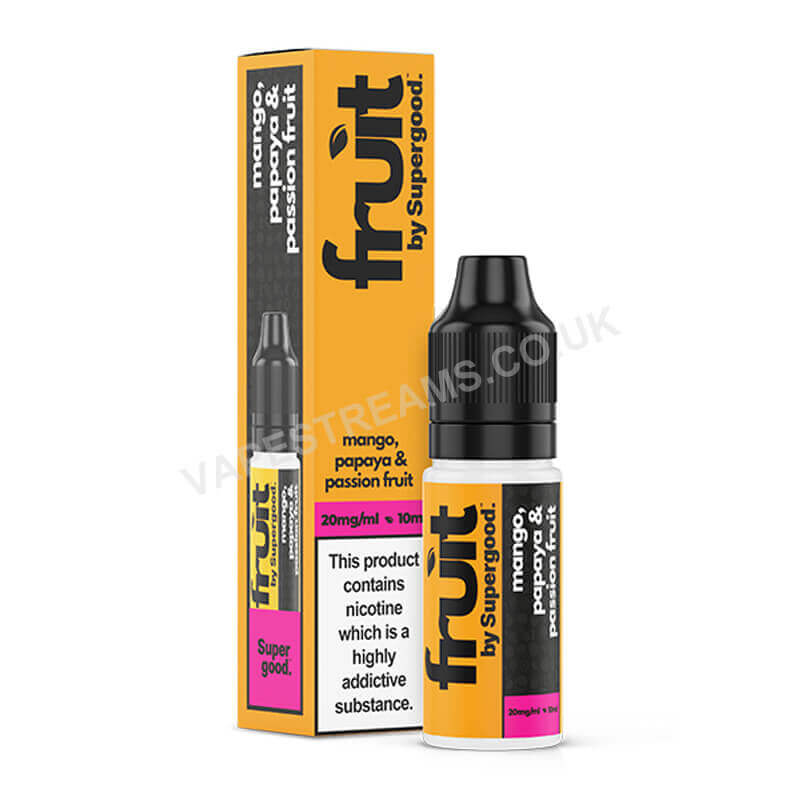 Mango Papaya &amp; Passion Fruit Nic Salt E-Liquid by Supergood Fruit