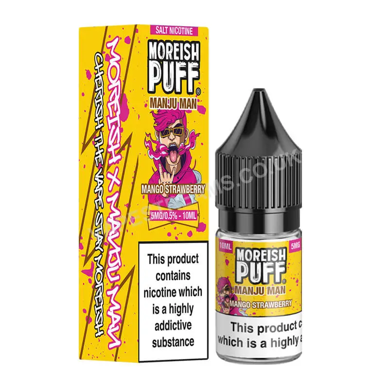 Mango Strawberry Nicotine Salt E-Liquid By Moreish Puff Manju Man