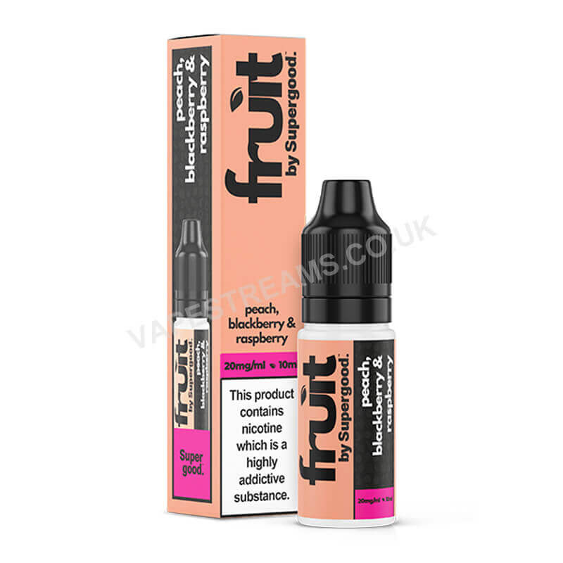 Peach Blackberry &amp; Raspberry Nic Salt E-Liquid by Supergood Fruit
