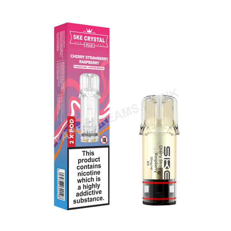 SKE Crystal Plus Cherry Strawberry Raspberry Prefilled Pod