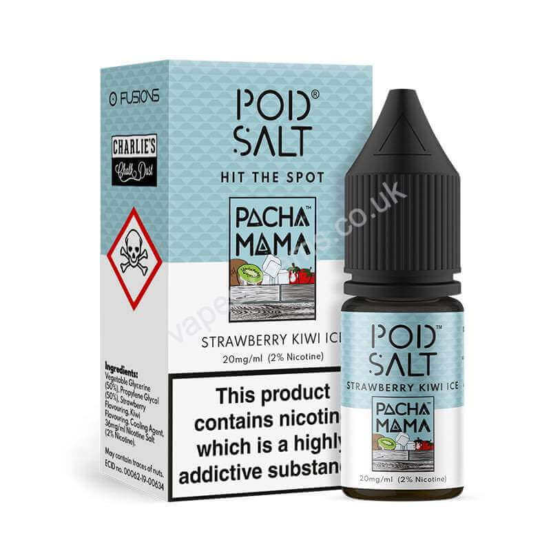 Strawberry Kiwi Ice Nicotine Salt E-Liquid By Pod Salt Fusions Range