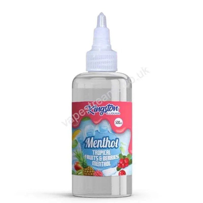 Tropical Fruits &amp; Berries Menthol 500ml E-Liquid Shortfill by Kingston